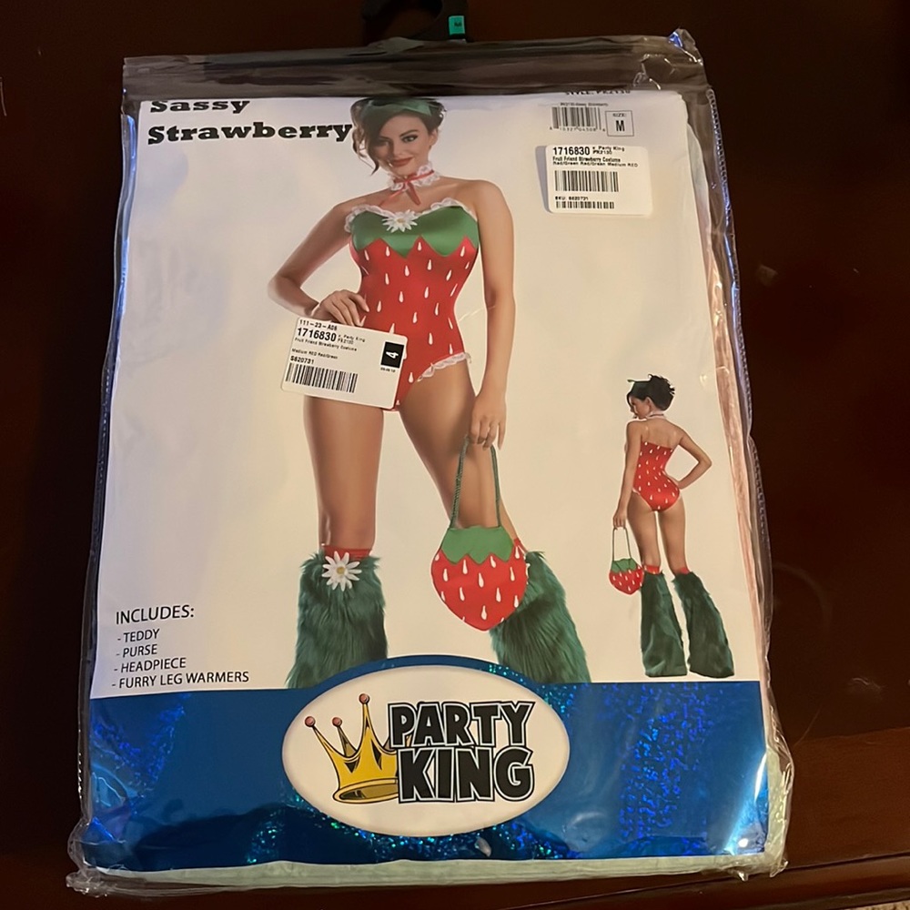 Strawberry dolls kill adult Halloween costume.